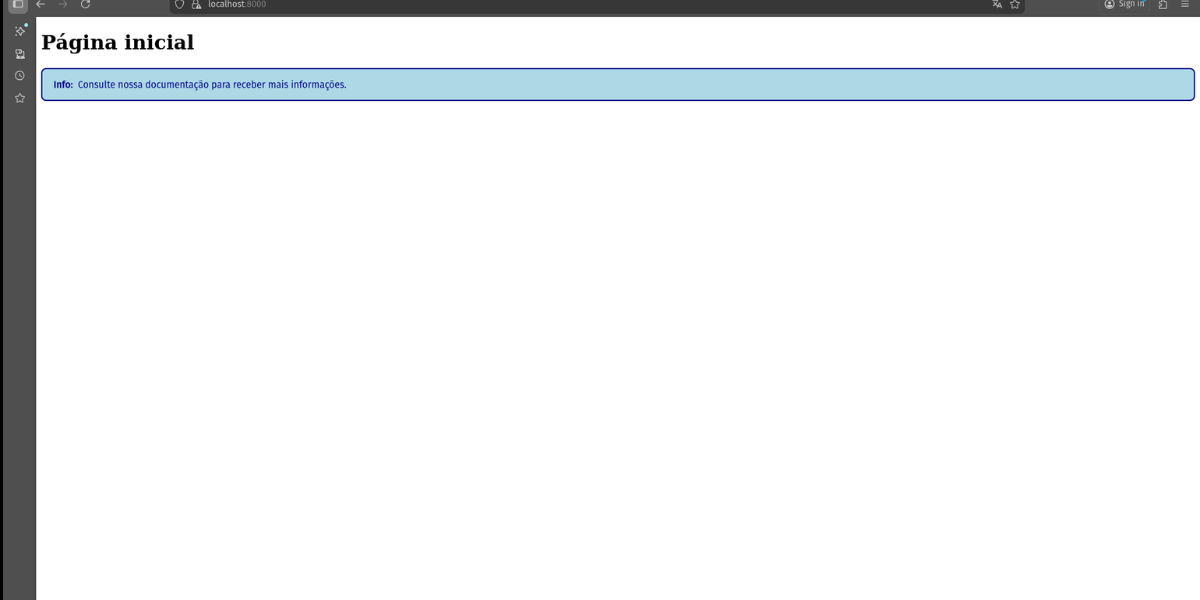 Alerta tipo Info renderizado