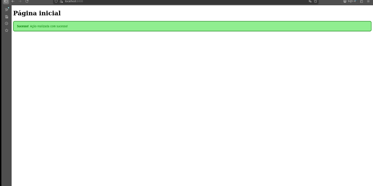 Alerta tipo Success renderizado